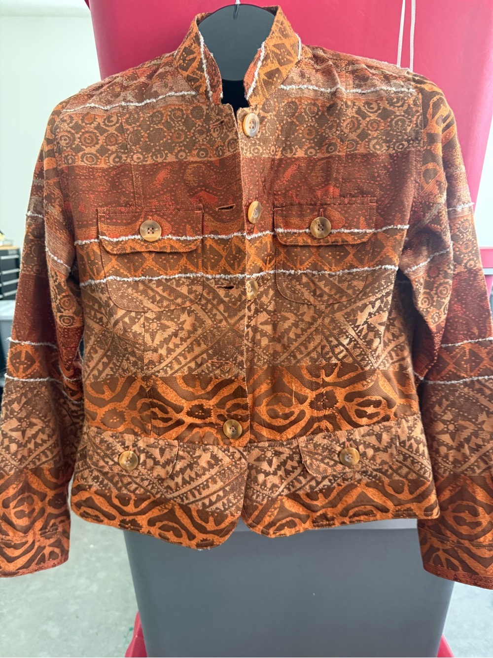 Women’s Patterned Orange-Brown Jacket p48
